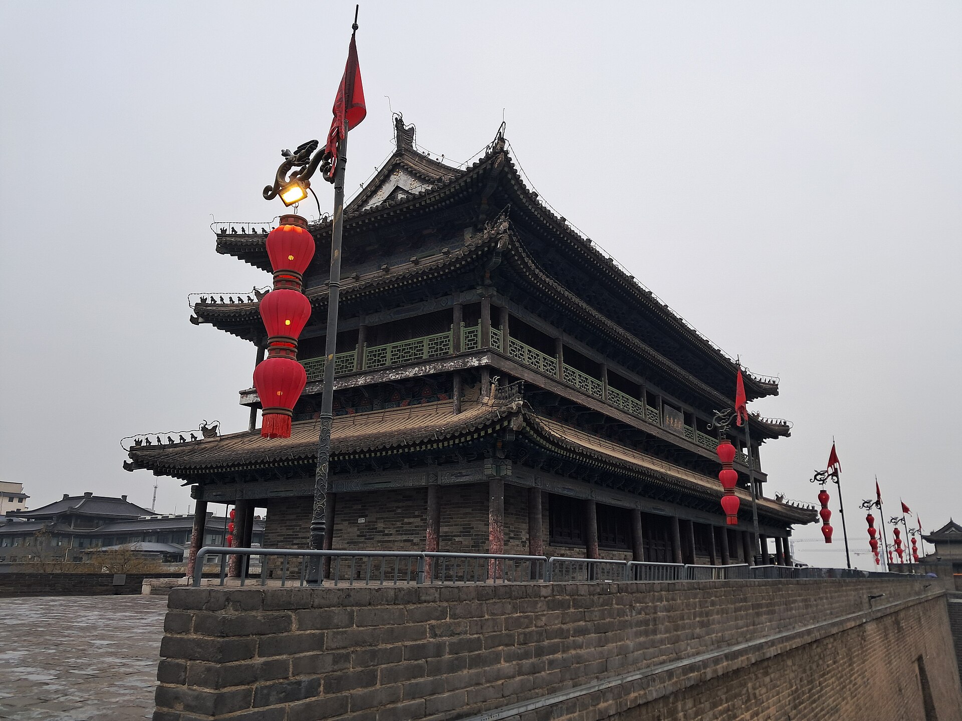 Muralla urbana de Xi'an al atardecer
